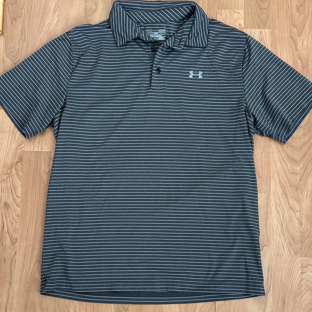 Under Armour Men's Polo with Gray Stripes